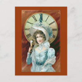 Vintage "Beste Neujahrswünsche" Feiertagspostkarte