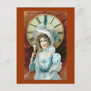 Vintage "Beste Neujahrswünsche" Feiertagspostkarte