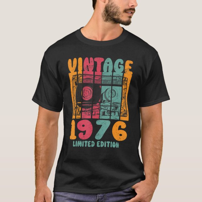 Vintage Beste Treffer 1976 Retro Birthday T-Shirt (Vorderseite)