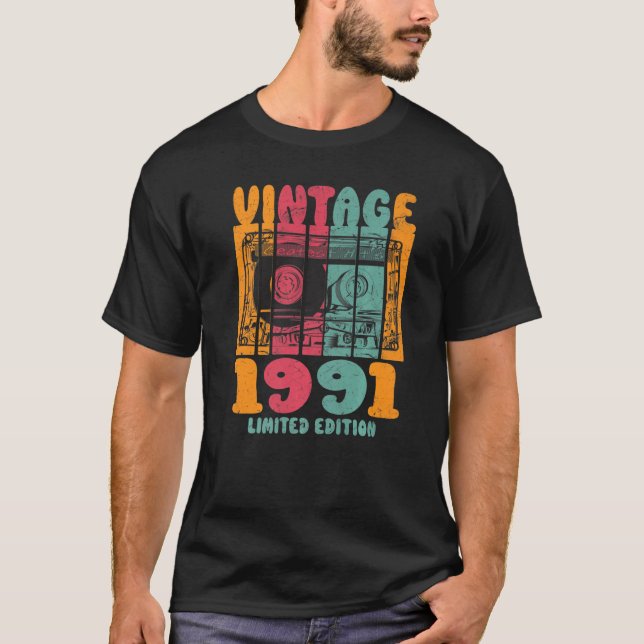 Vintage Beste Treffer 1991 Retro Birthday T-Shirt (Vorderseite)