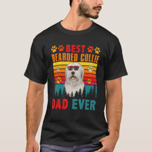 Vintage Bester Bearded Collie Dad Ever Süßer Hund T-Shirt