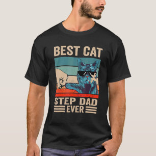 Vintage Bester Katzen-Stiefvater Aller Zeiten Stoß T-Shirt