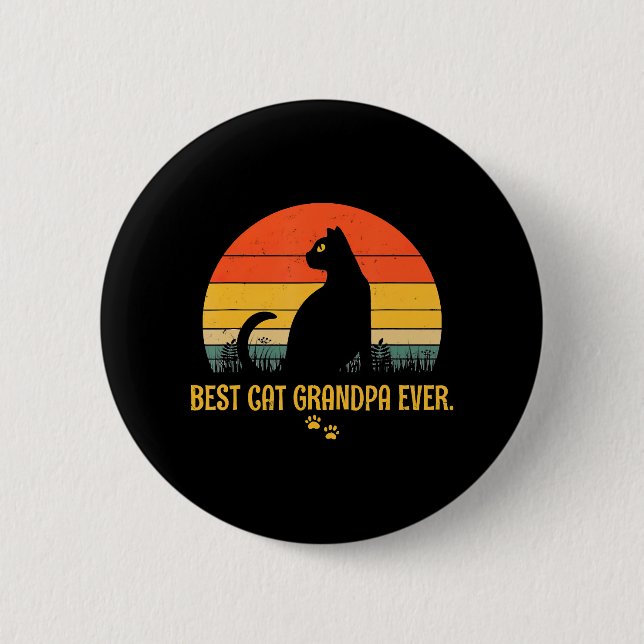 Vintage-Bester-Katzengroßvater-aller-Zeiten-Gesche Button (Vorderseite)