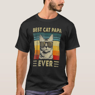 Vintage Bester Katzenpapa Aller Zeiten Katzenvate T-Shirt