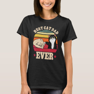 Vintage Bester Katzenpapa Aller Zeiten Stoß Faust T-Shirt