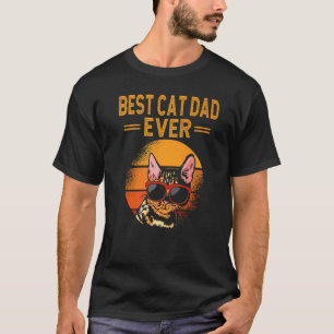 Vintage Bester Katzenvater Aller Zeiten Retro Vate T-Shirt