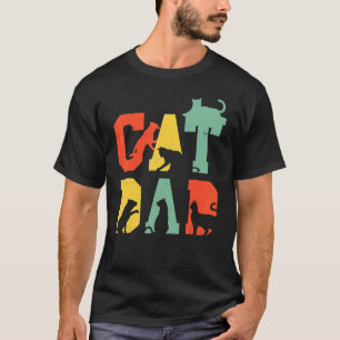 Vintage Bester Katzenvater Haustierkatze Frohen V T-Shirt