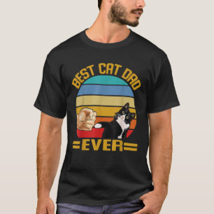 Vintage Bester Katzenvater überhaupt Lustiger Spru T-Shirt