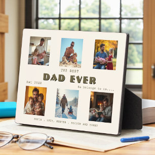 Vintage "Bester Papa ever" Familienfoto-Anzeige Be Fotoplatte