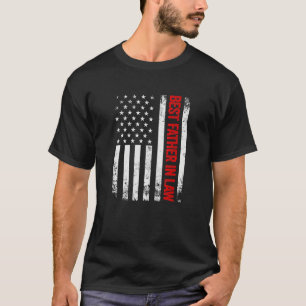 Vintage Bester Schwiegervater Amerikanische Flagge T-Shirt