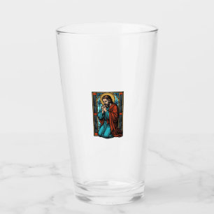 Vintage betende religiöse Figur Vektor-Shirt Desi Glas
