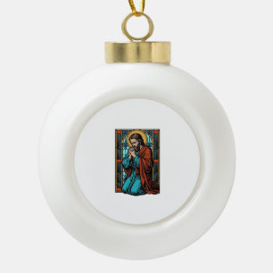 Vintage betende religiöse Figur Vektor-Shirt Desi Keramik Kugel-Ornament