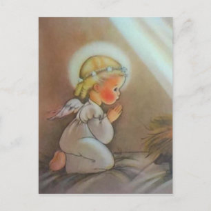 Vintage betender Engel Postkarte