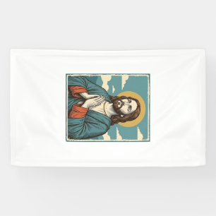 Vintage betender Heiland religiöses Shirt-Design_1 Banner