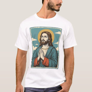 Vintage betender Heiland religiöses Shirt-Design_1 T-Shirt