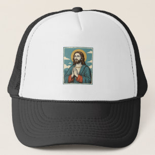 Vintage betender Heiland religiöses Shirt-Design_1 Truckerkappe
