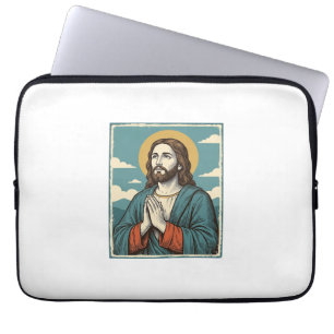 Vintage betender Heiland religiöses Shirtsdesign_1 Laptopschutzhülle