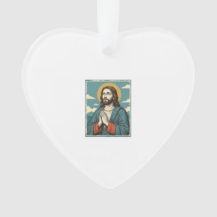 Vintage betender Heiland religiöses Shirtsdesign_1 Ornament