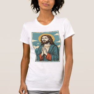Vintage betender Heiland religiöses Shirtsdesign_1 T-Shirt