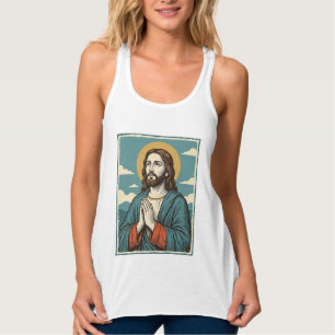 Vintage betender Heiland religiöses Shirtsdesign_1 Tank Top