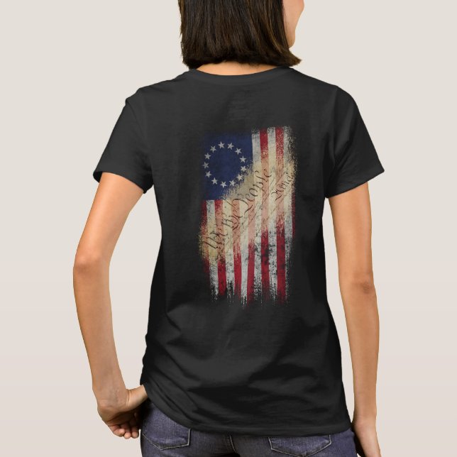 Vintage Betsy Ross American Flag T-Shirt (Rückseite)