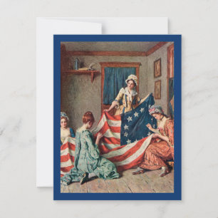 Vintage Betsy Ross und Schaffung der amerikanische Feiertagskarte