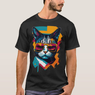 Vintage Beulen und feline Flair Retro Coole Katze  T-Shirt