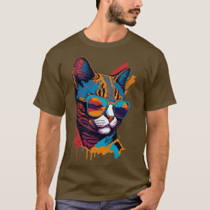 Vintage Beulen und feline Flair Retro Coole Katze T-Shirt
