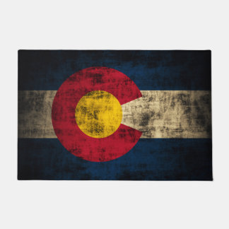 Vintage beunruhigte Flagge von Colorado Fußmatte