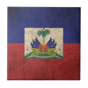 Vintage beunruhigte Flagge von Haiti Fliese