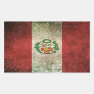 Vintage beunruhigte Flagge von Peru Rechteckiger Aufkleber