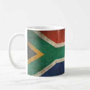 Vintage beunruhigte Flagge von Südafrika Kaffeetasse