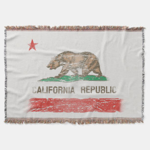 Vintage beunruhigte Kalifornien-Staats-Flagge Decke