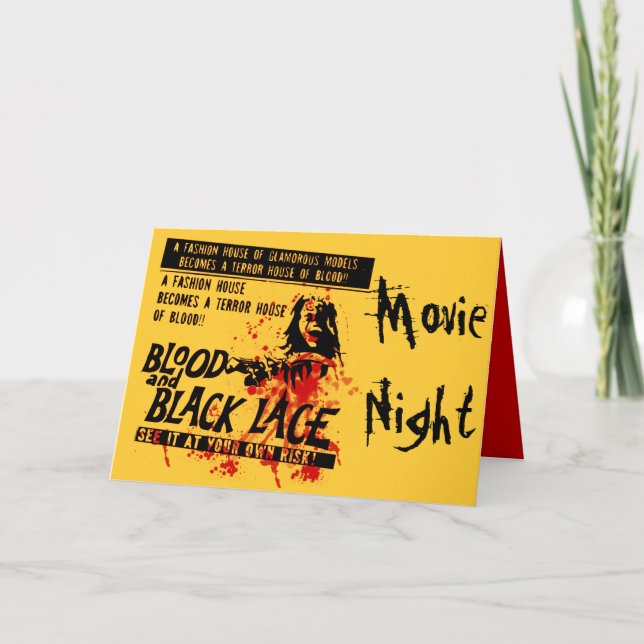 Vintage Bewegungs-Nacht Einladung (Vorderseite)