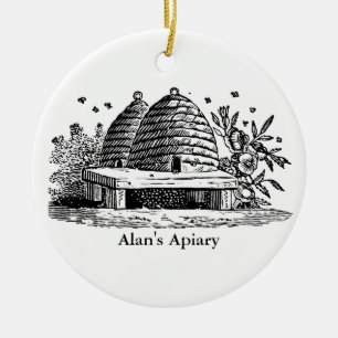 Vintage-Bewick-Bienenstock-Ornament Keramik Ornament