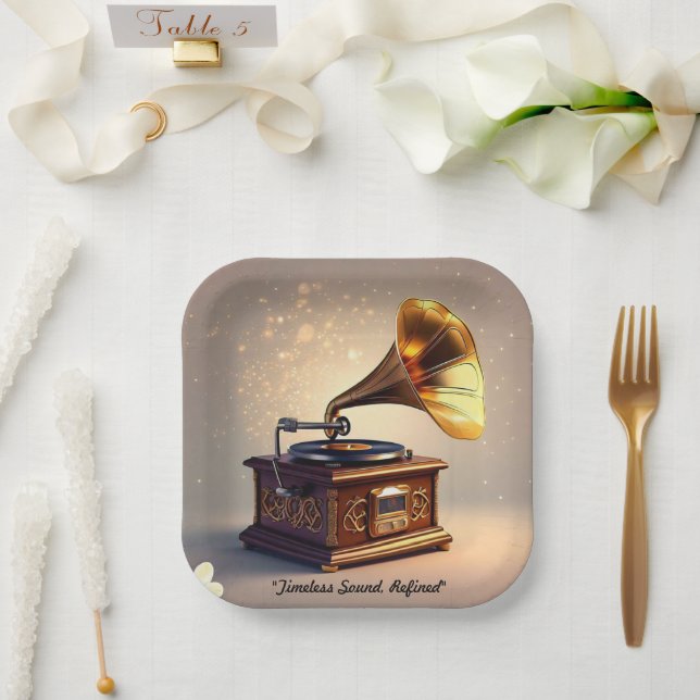 "Vintage Bewohner" Pappteller (Hochzeit)