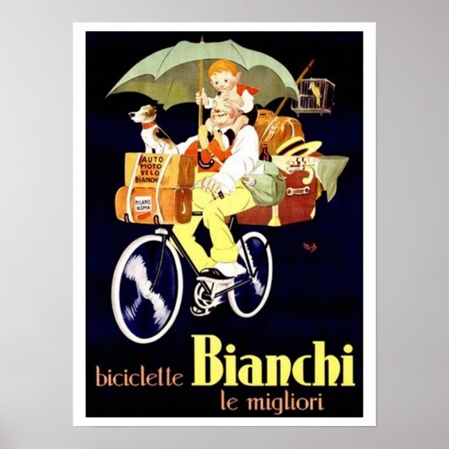 Vintage Bianchi Bicycle Ad Poster (Vorne)