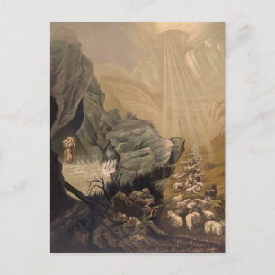 Vintage-Bibelillustration 'Das verlorene Schaf' 18 Postkarte