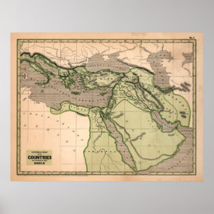 Vintage Bibellandkarte (1844) Poster