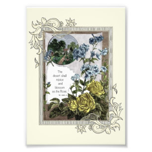 Vintage Bibelschrift mit Rose Fotodruck