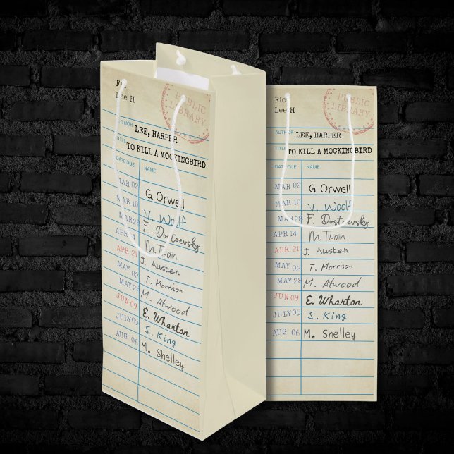 Vintage Bibliothek Geschenktüte Für Weinflaschen (Von Creator hochgeladen)