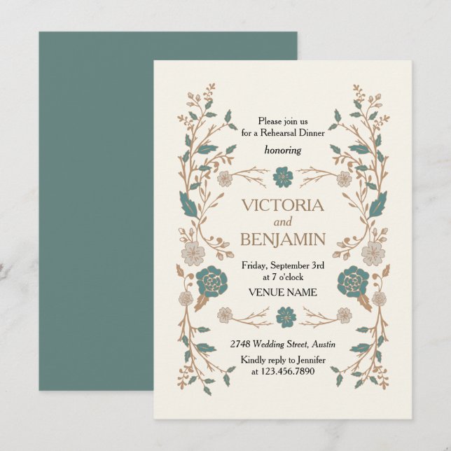 Vintage Bibliothek Probe einladen Einladung (Vorne/Hinten)