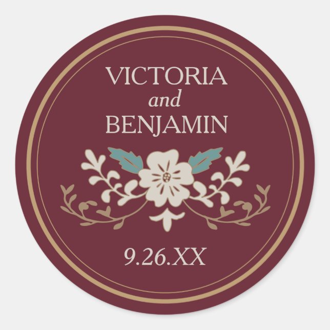 Vintage Bibliothek Runder Aufkleber (Vorderseite)