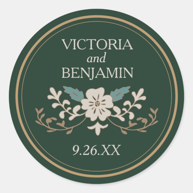 Vintage Bibliothek Runder Aufkleber (Vorderseite)