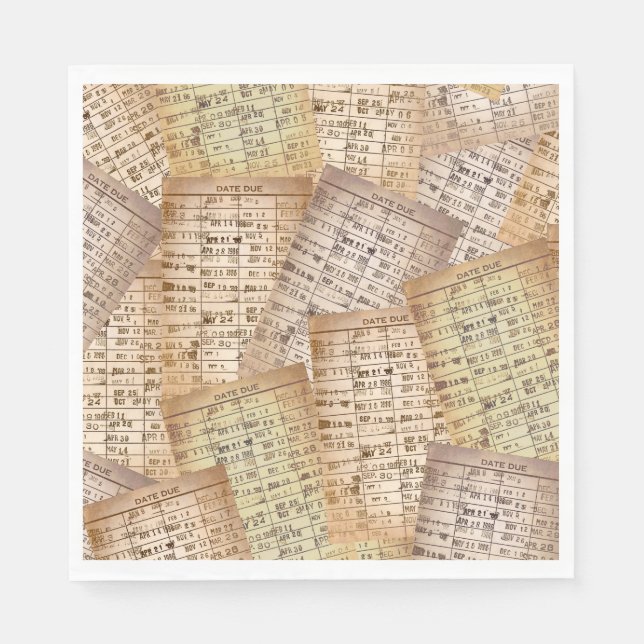 Vintage Bibliothek Serviette (Vorderseite)