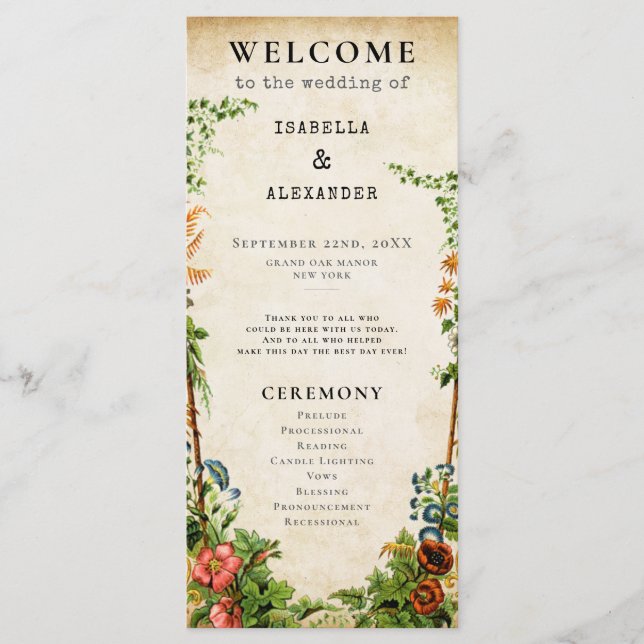 Vintage Bibliothek Storybook Programm (Vorderseite)