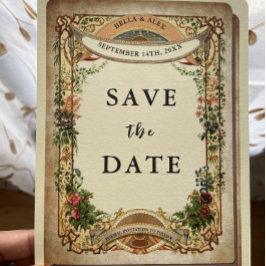 Vintage Bibliothek Storybook Secret Garden Save The Date