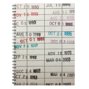 Vintage Bibliotheks-Abgabefrist-Karten Notizblock