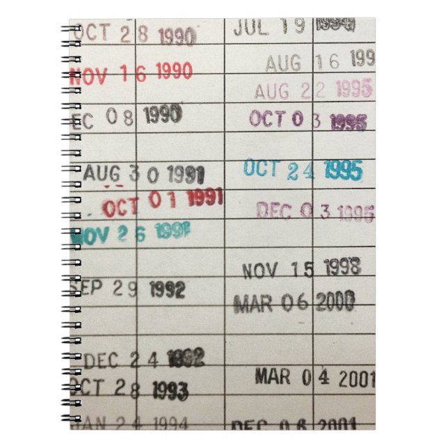 Vintage Bibliotheks-Abgabefrist-Karten Notizblock (Vorderseite)