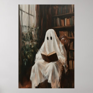 Vintage-Bibliotheks-Geisterdruck, Gruselposter, Ku Poster